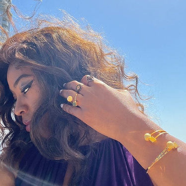 Geometric Double Row Bangle Set