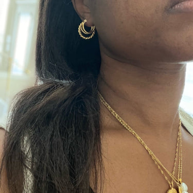 Multi Layers Twist Hoop Earrings