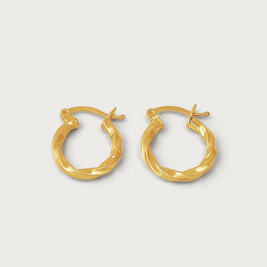 Yeneh Twisted Mini Hoop Earrings in 18k Gold