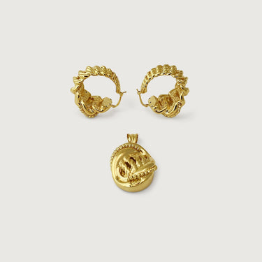 Ava Woven Huggie Gold Earrings in 18k Gold
