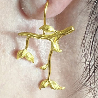Leafy Dangle Earrings in Sterling Silver