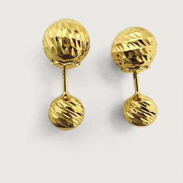 Zaya Crystal Ball Screw-back Earrings in solid 18k Gold