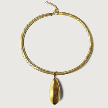 Two-tone Bold Oval Muse Earrings & Necklace Set