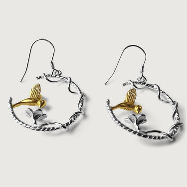 Natura Friendly Bird Drop Earring & Pendant Set in Sterling Silver