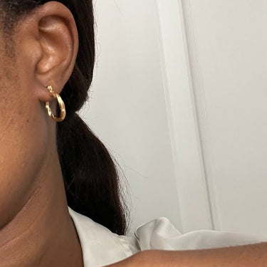 Yeneh Twisted Mini Hoop Earrings in 18k Gold