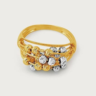 Ima Two Tone Beaded Ring in 18K Gold