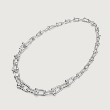 Bold-U Chunky Silver Chain Necklace