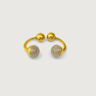 Crus Ball Screw back Earrings in 18K Gold