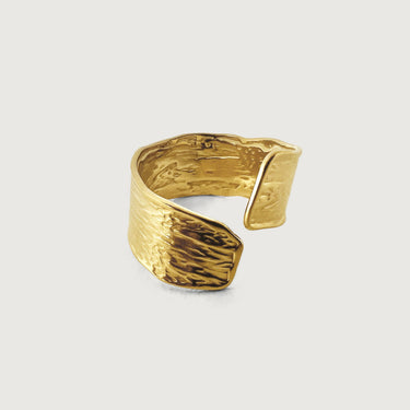 Textured Pleated Open Ring