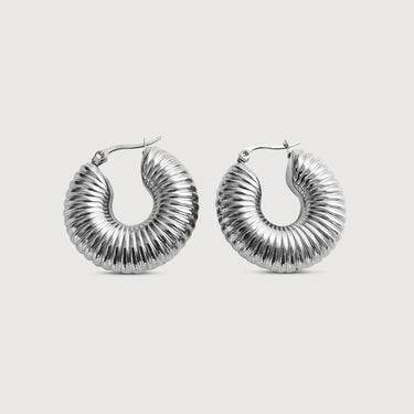 Pleated Chunky Hoop Earrings