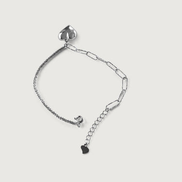 Silver Heart Tag Bracelet in Sterling Silver