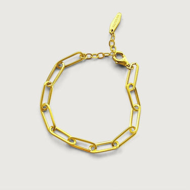 Gold Paperclip Bracelet in Sterling Silver