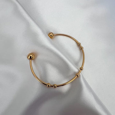 Round Bead Ball Cuff Bangle Bracelet