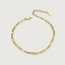 Figaro Chain Anklet in Sterling Silver