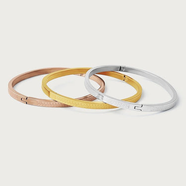 Geometric Hinged Bangle Set