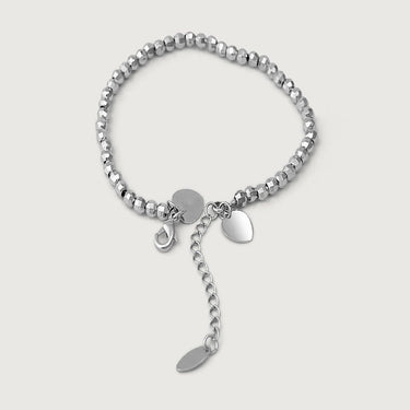 Lattice Beaded Silver Charm Bracelet