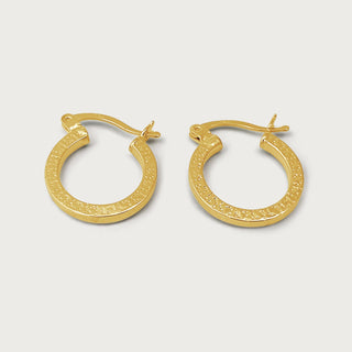 Yeneh Textured Mini Hoop Earrings in 18k Gold