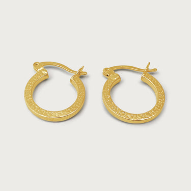 Yeneh Textured Mini Hoop Earrings in 18k Gold