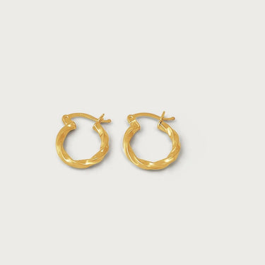 Yeneh Twisted Mini Hoop Earrings in 18k Gold