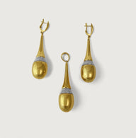 Thalia Muse Drop Earring and Pendant Set in 18k Gold