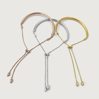 Textured Bar Slider Bracelet Set in 18k Gold