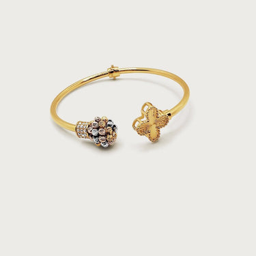 Cross Head Muse Bangle in 18k Gold