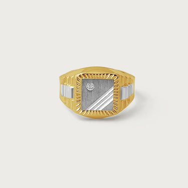 Square Face Signet Gemstone Ring in 18k Gold