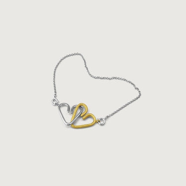 Dua Hearty Two-tone Bracelet in Sterling Silver