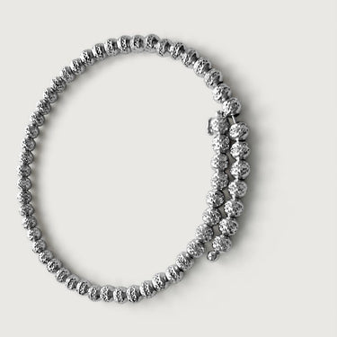 Ida Crystal ball by the Yard Bangle in solid 18k Gold