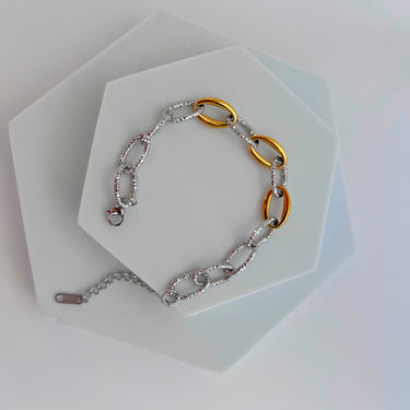 Astrid Two Tone Oval Link Bracelet