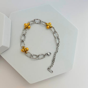 Astrid Two-Tone Round Bead Bracelet