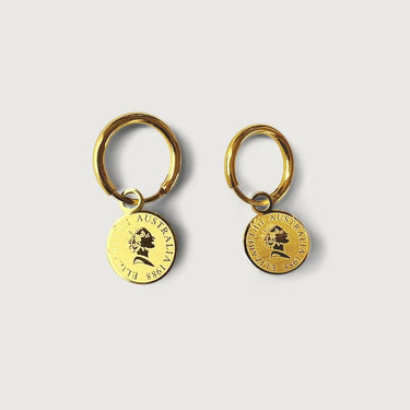 Mini Huggie Hoop Round Charm Earrings