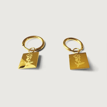 Mini Huggie Hoop Flower Muse Charm Earrings