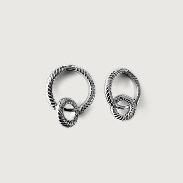 Mini Charm Huggie Hoop Earrings in Sterling Silver