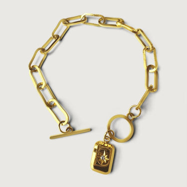 Paperclip Paved Diamond Chain & Links Bracelet
