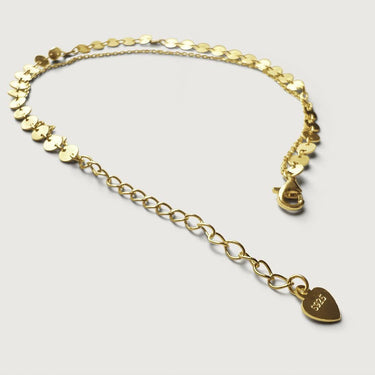 Aira Double Row Anklet in Sterling Silver