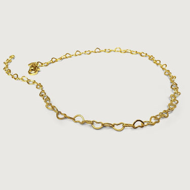 Hearty Heart Tag Chain Anklet in Sterling Silver