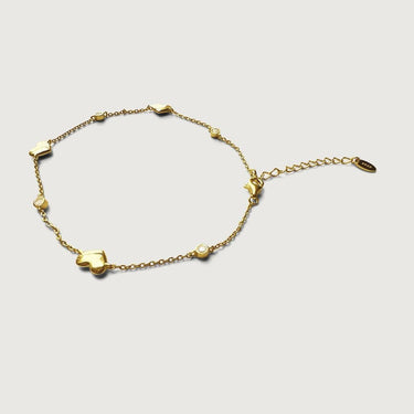 Hearty Charm Chain Anklet in Sterling Silver