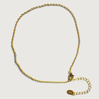 Thin Twist Chain Anklet in Sterling Silver