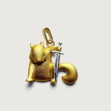 Brave Squirrel Pendant Charm Necklace in Sterling Silver