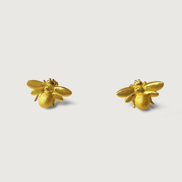 Glam Bee Stud Earrings in Sterling Silver
