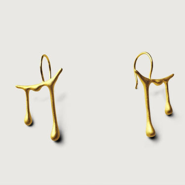 Gold Honey Drip Earrings in Sterling Silver