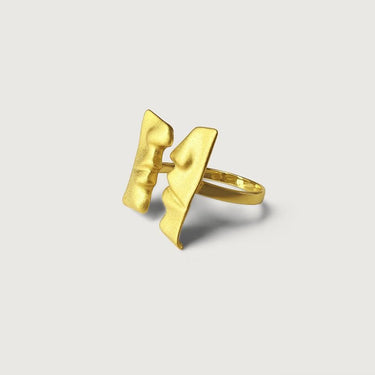 Kissing Couple Adjustable Ring in Sterling Silver