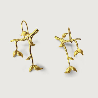 Leafy Dangle Earrings in Sterling Silver
