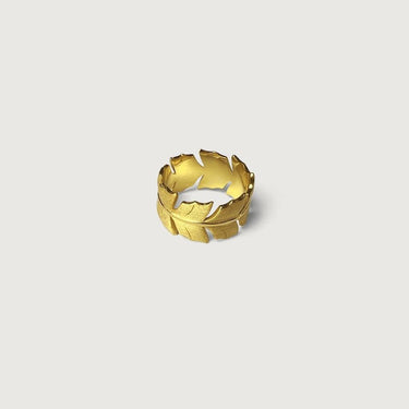 Groove Chunky Feather Ring In Sterling Silver