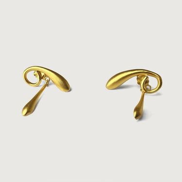 Twist Muse Drop Stud Earrings in Sterling Silver