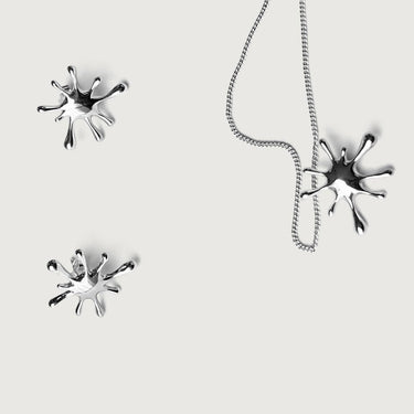 Alba Splash Muse Earrings, Necklace & Brooch Set in Sterling Silver
