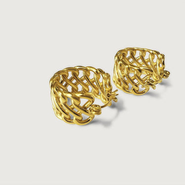 Geometric Chunky Huggie Hoop Earrings