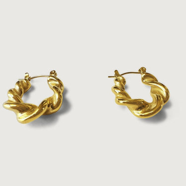 Twisted Huggie Hoop Style Earrings