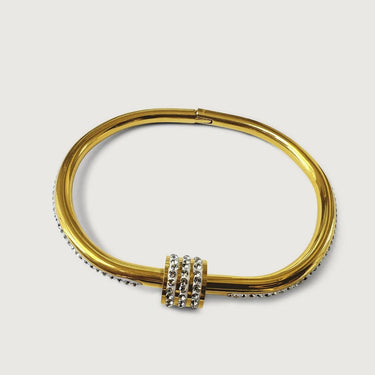 Roller Lock Pave Diamond Bangle